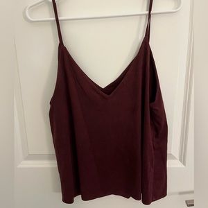 Maroon Faux Suede Tank Top